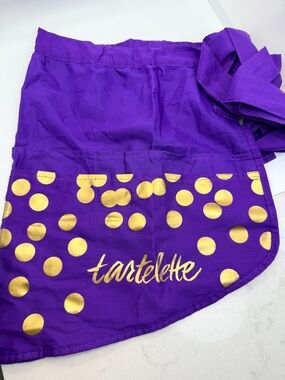 Tarte makeup artist brush holder Tartelette Purple & Gold Polka Dot Apron
